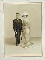 Japanese Wedding Photograph Vtg Traditional Kimono Bride Groom Sepia Tone PH11
