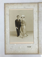 Japanese Wedding Photograph Vtg Traditional Kimono Bride Groom Sepia Tone PH11