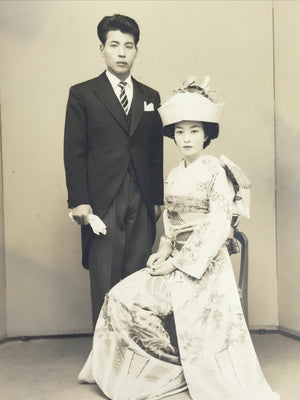 japanese wedding dress Japanese Wedding Photograph Vtg Traditional Kimono Bride Groom Sepia T