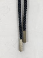 Japanese Western Bolo Loop Tie Vtg Woman Birds Slide Metal Tips Black JK888