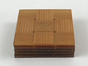 Japanese Wood Acrylic Resin Drink Saucer 5pc Set Chataku Coaster Square UR929