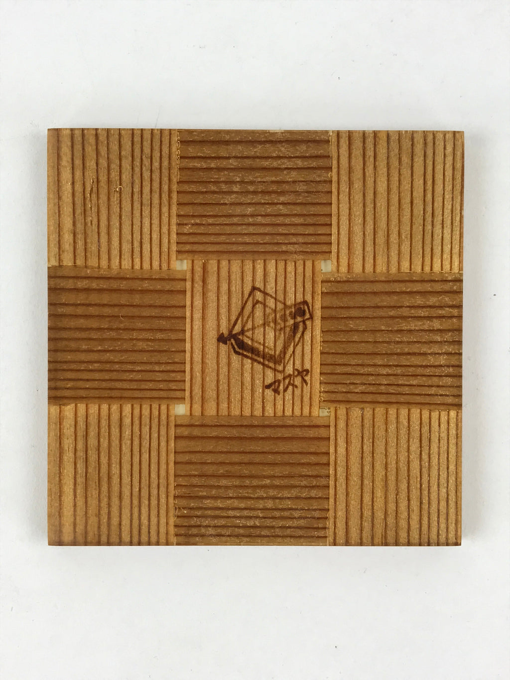 Japanese Wood Acrylic Resin Drink Saucer 5pc Set Chataku Coaster Square UR929