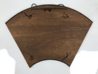 Japanese Wood Bamboo Hanging Shikishi Art Board Frame Vtg Fan Shape Brown FL513