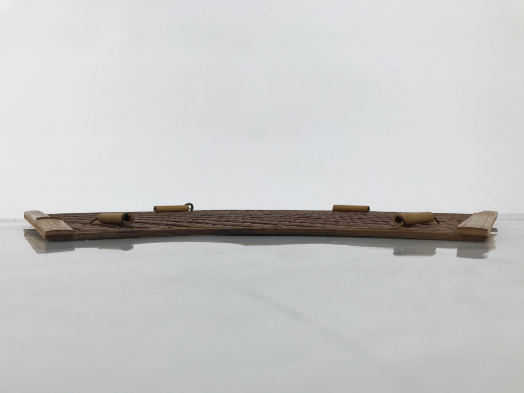 Japanese Wood Bamboo Hanging Shikishi Art Board Frame Vtg Fan Shape Brown FL513