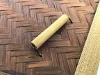 Japanese Wood Bamboo Hanging Shikishi Art Board Frame Vtg Fan Shape Brown FL513