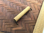 Japanese Wood Bamboo Hanging Shikishi Art Board Frame Vtg Fan Shape Brown FL513