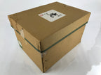 Japanese Wood Boxed Brass Kabuto Samurai Helmet Display Vtg Yoshitsune ID558