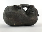 Japanese Wood Carved Ainu Bear Statue Vtg Sculpture Hokkaido Brown AB103