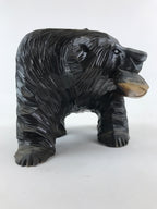 Japanese Wood Carved Ainu Bear Statue Vtg Sculpture Hokkaido Brown AB104