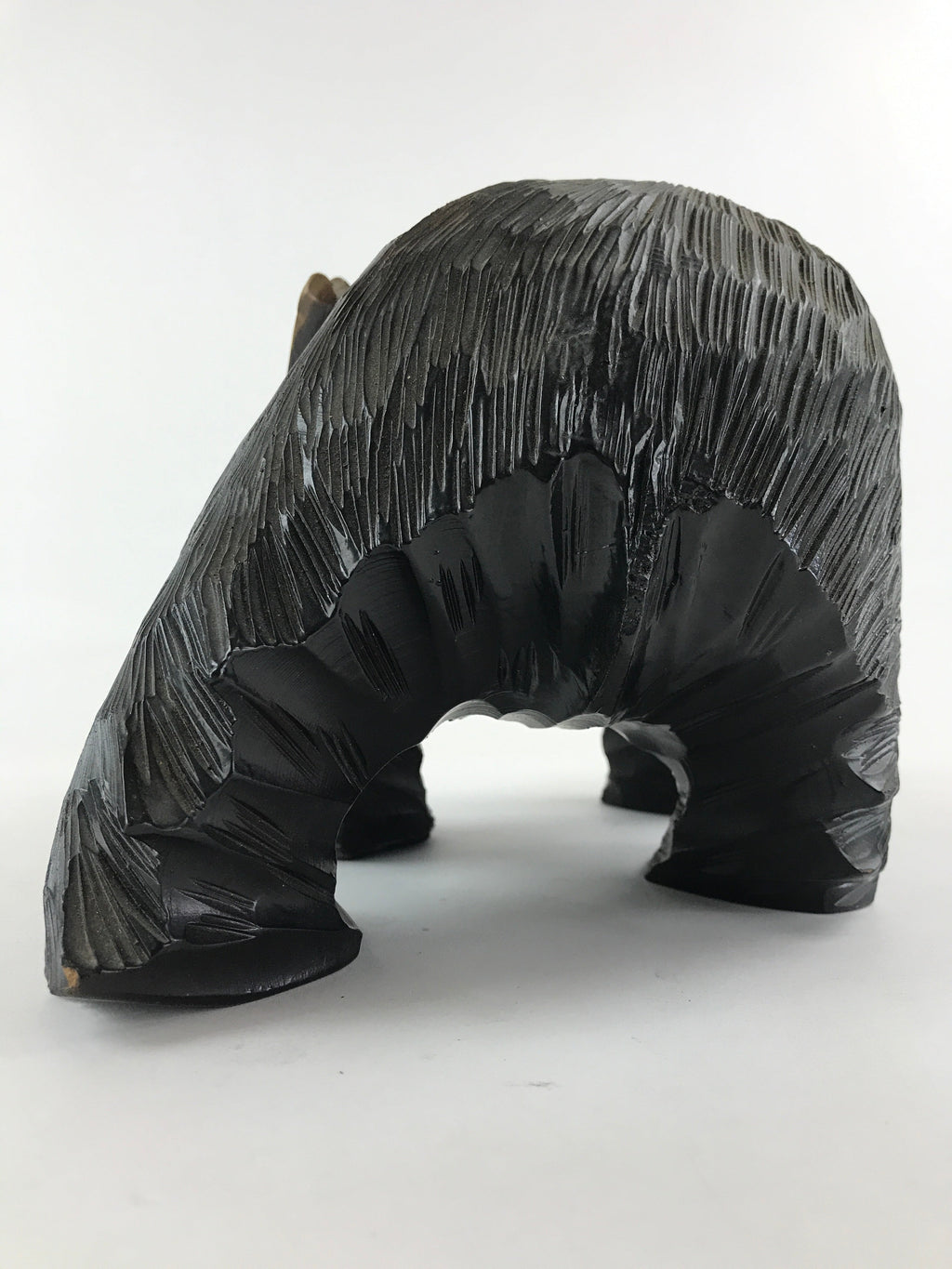 Japanese Wood Carved Ainu Bear Statue Vtg Sculpture Hokkaido Brown AB104