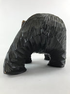 Japanese Wood Carved Ainu Bear Statue Vtg Sculpture Hokkaido Brown AB104