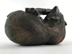 Japanese Wood Carved Ainu Bear Statue Vtg Sculpture Hokkaido Brown AB104