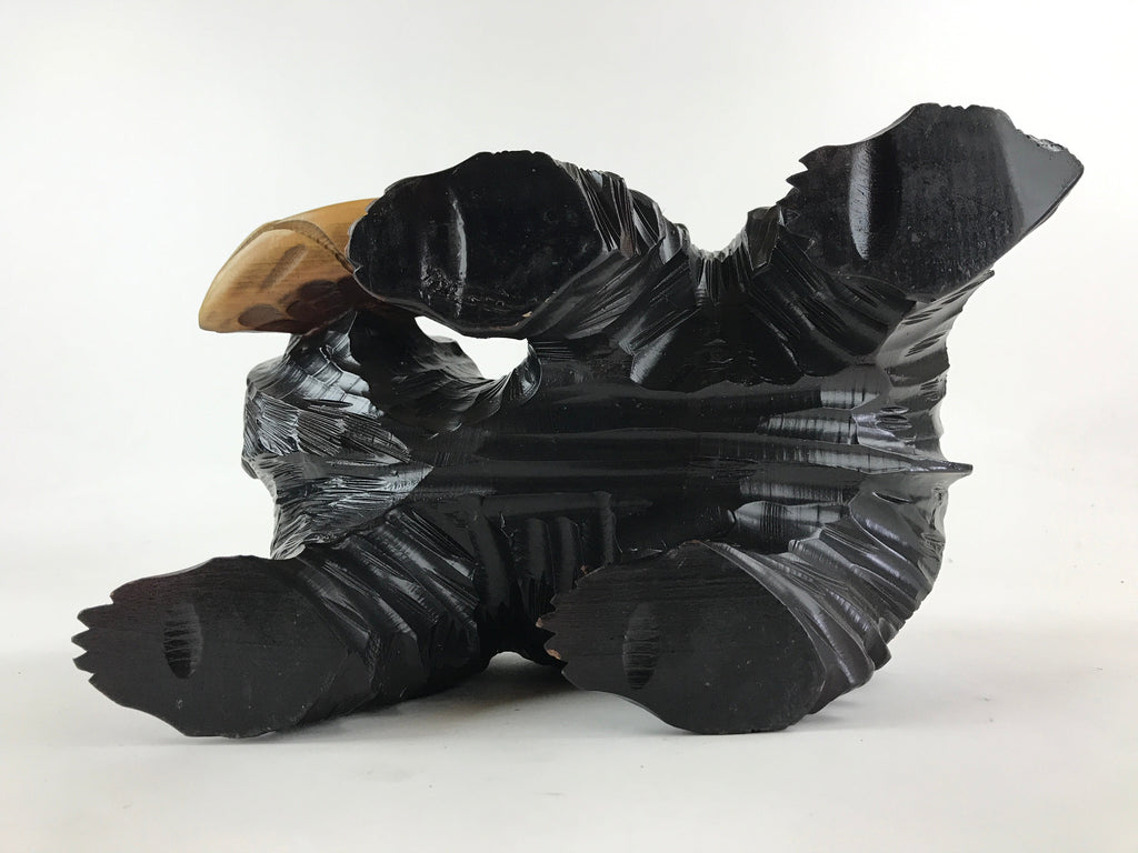 Japanese Wood Carved Ainu Bear Statue Vtg Sculpture Hokkaido Brown AB104