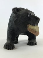 Japanese Wood Carved Ainu Bear Statue Vtg Sculpture Hokkaido Brown AB106
