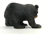 Japanese Wood Carved Ainu Bear Statue Vtg Sculpture Hokkaido Brown AB106