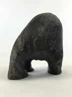 Japanese Wood Carved Ainu Bear Statue Vtg Sculpture Hokkaido Brown AB106