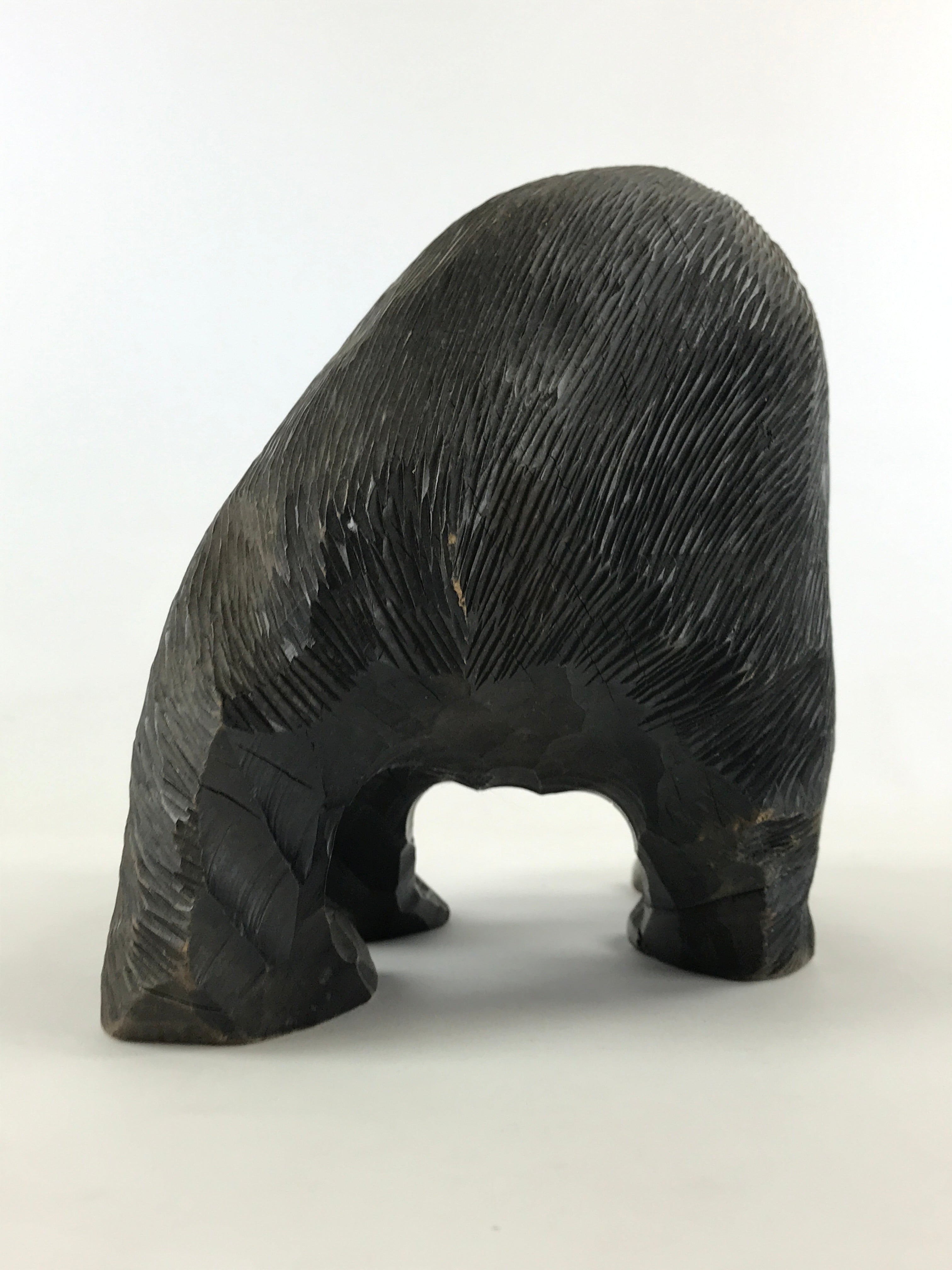 Japanese Wood Carved Ainu Bear Statue Vtg Sculpture Hokkaido Brown AB106
