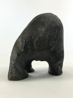 Japanese Wood Carved Ainu Bear Statue Vtg Sculpture Hokkaido Brown AB106