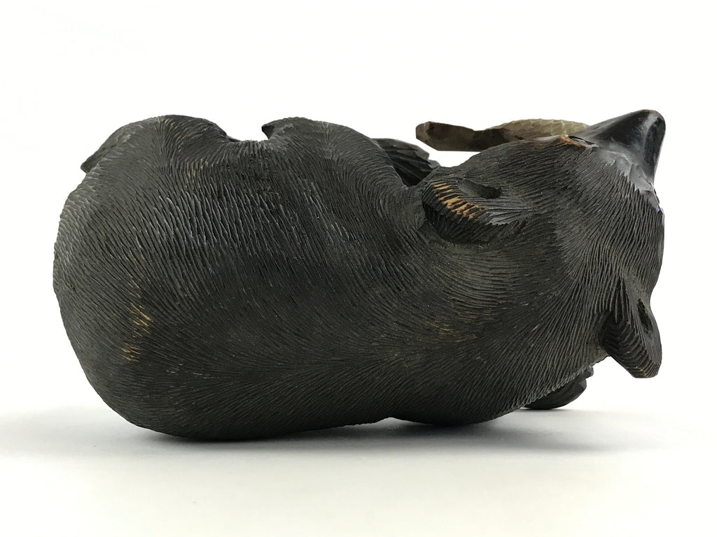Japanese Wood Carved Ainu Bear Statue Vtg Sculpture Hokkaido Brown AB106