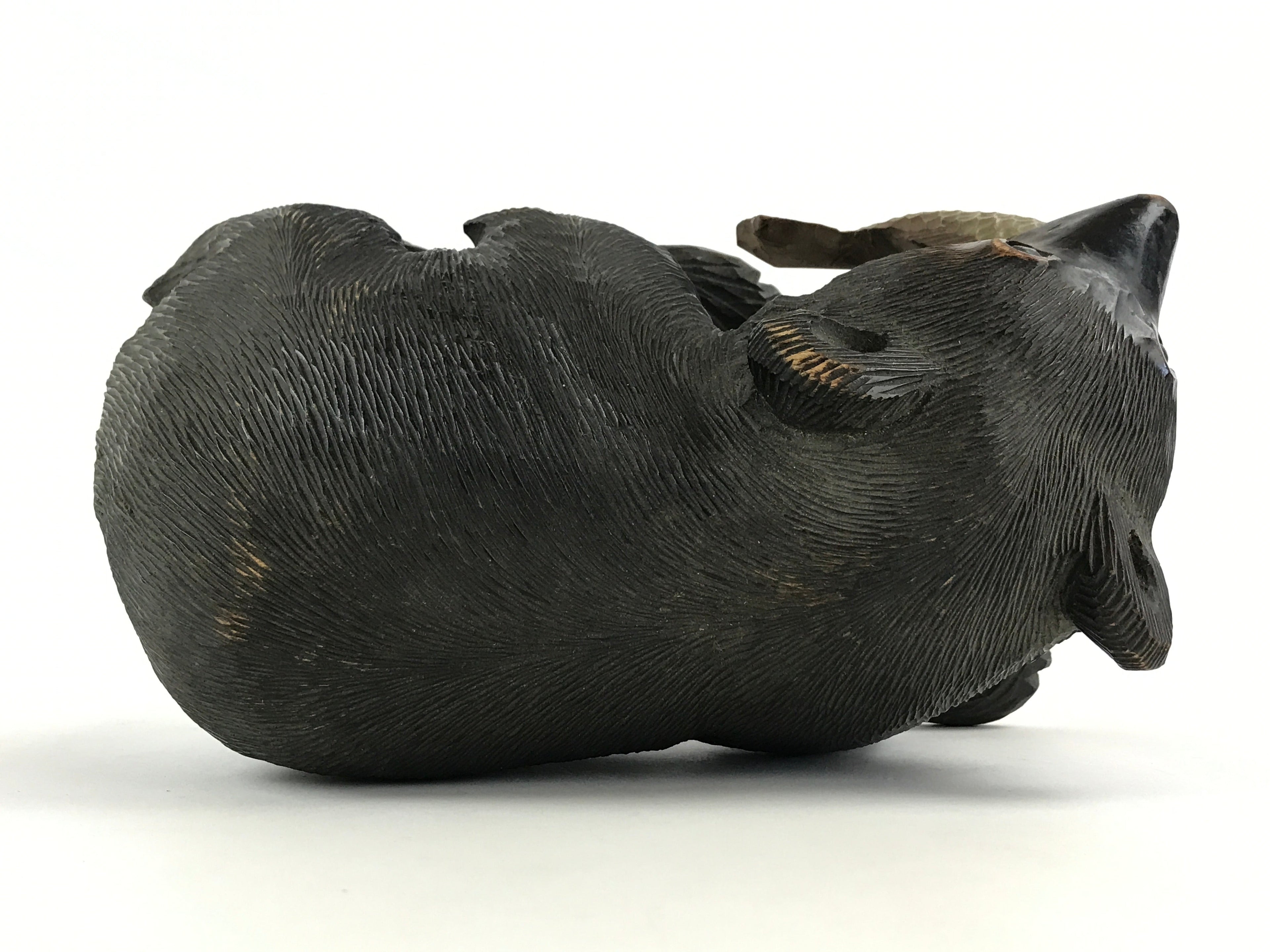 Japanese Wood Carved Ainu Bear Statue Vtg Sculpture Hokkaido Brown AB106