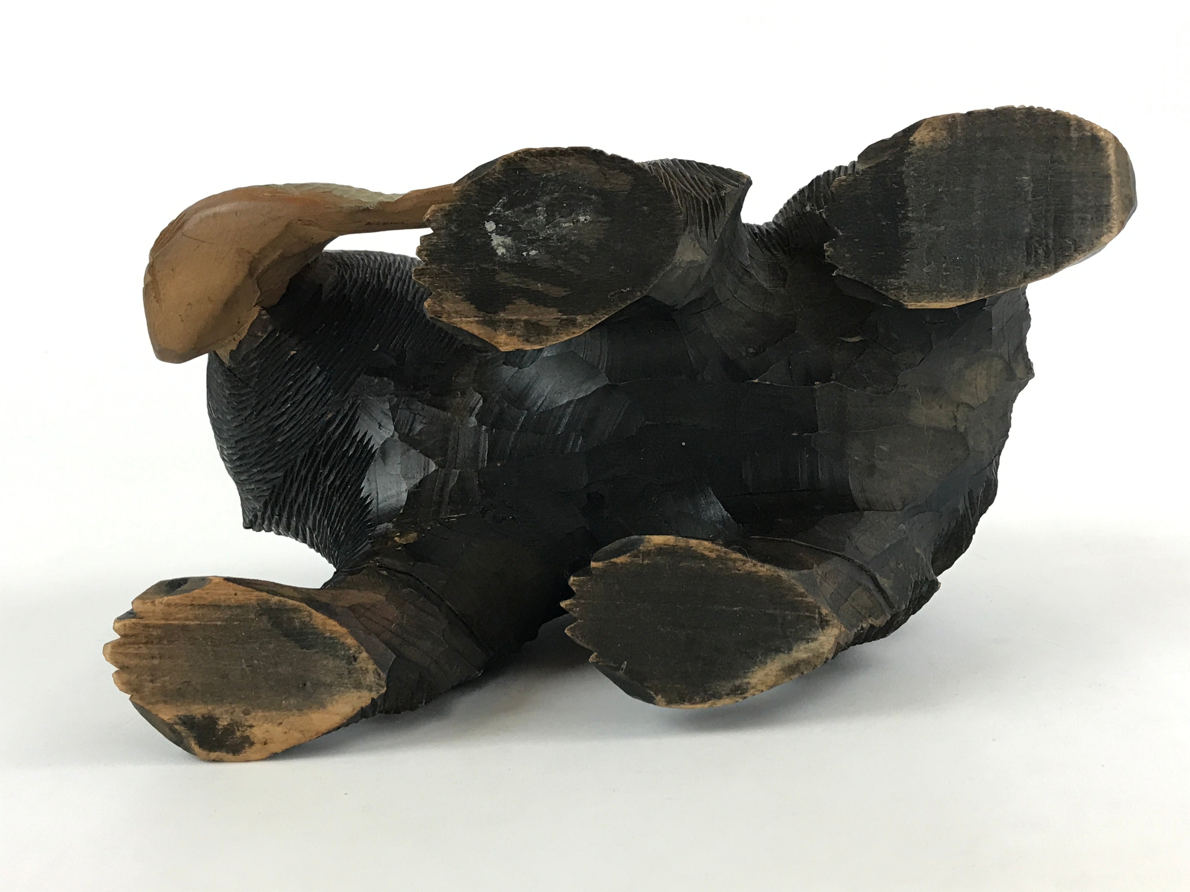 Japanese Wood Carved Ainu Bear Statue Vtg Sculpture Hokkaido Brown AB106