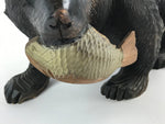 Japanese Wood Carved Ainu Bear Statue Vtg Sculpture Hokkaido Brown AB106