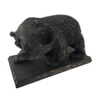 Japanese Wood Carved Ainu Bear Statue Vtg Sculpture Hokkaido Brown Stand AB115