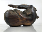 Japanese Wood Carved Ainu Bear Statue Vtg Sculpture Hokkaido Brown Stand AB117