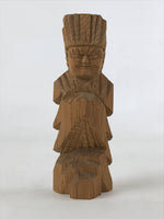 Japanese Wood Carved Ainu Statue Vtg Handcrafted Sculpture Hokkaido Brown AB107