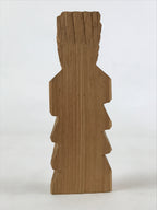 Japanese Wood Carved Ainu Statue Vtg Handcrafted Sculpture Hokkaido Brown AB107