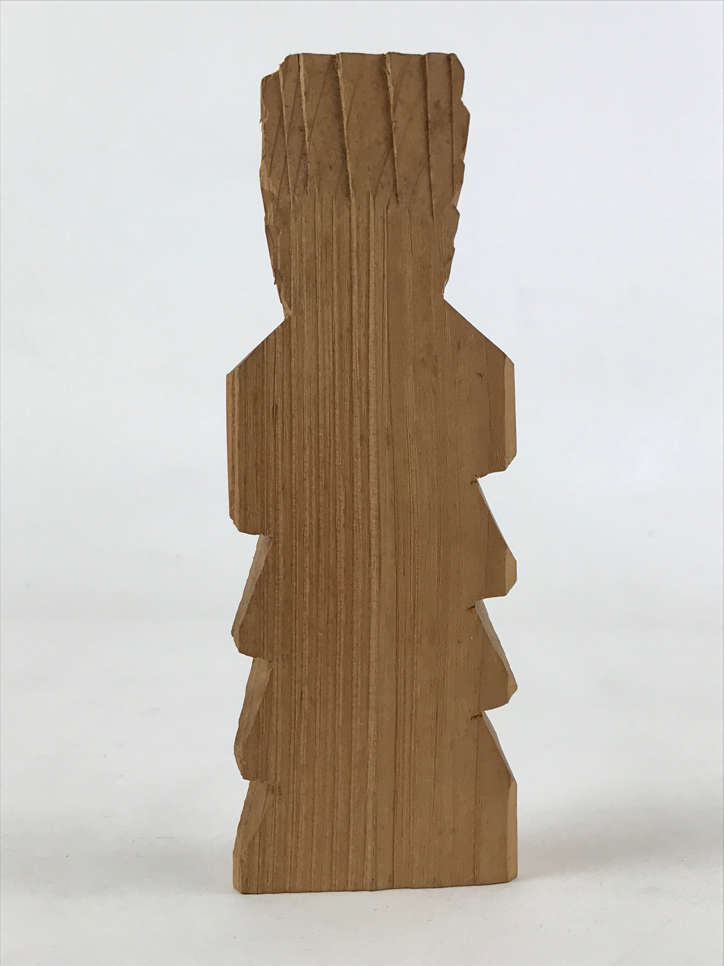 Japanese Wood Carved Ainu Statue Vtg Handcrafted Sculpture Hokkaido Brown AB107