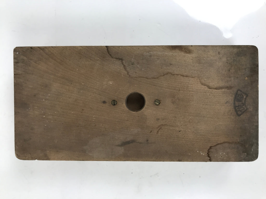 Japanese Wood Carved Kashigata Cake Mold Sweet Wagashi Folk Kanji Frame Kg658
