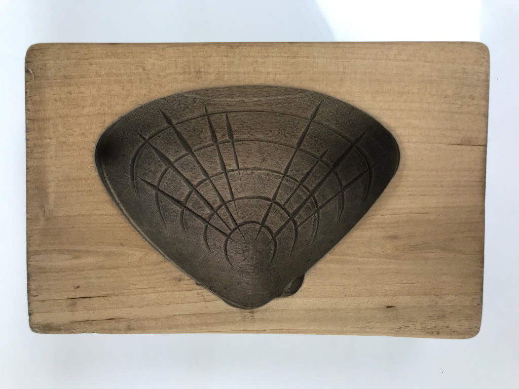 Japanese Wood Carved Kashigata Cake Mold Sweet Wagashi Hamaguri Clam Shell Kg800