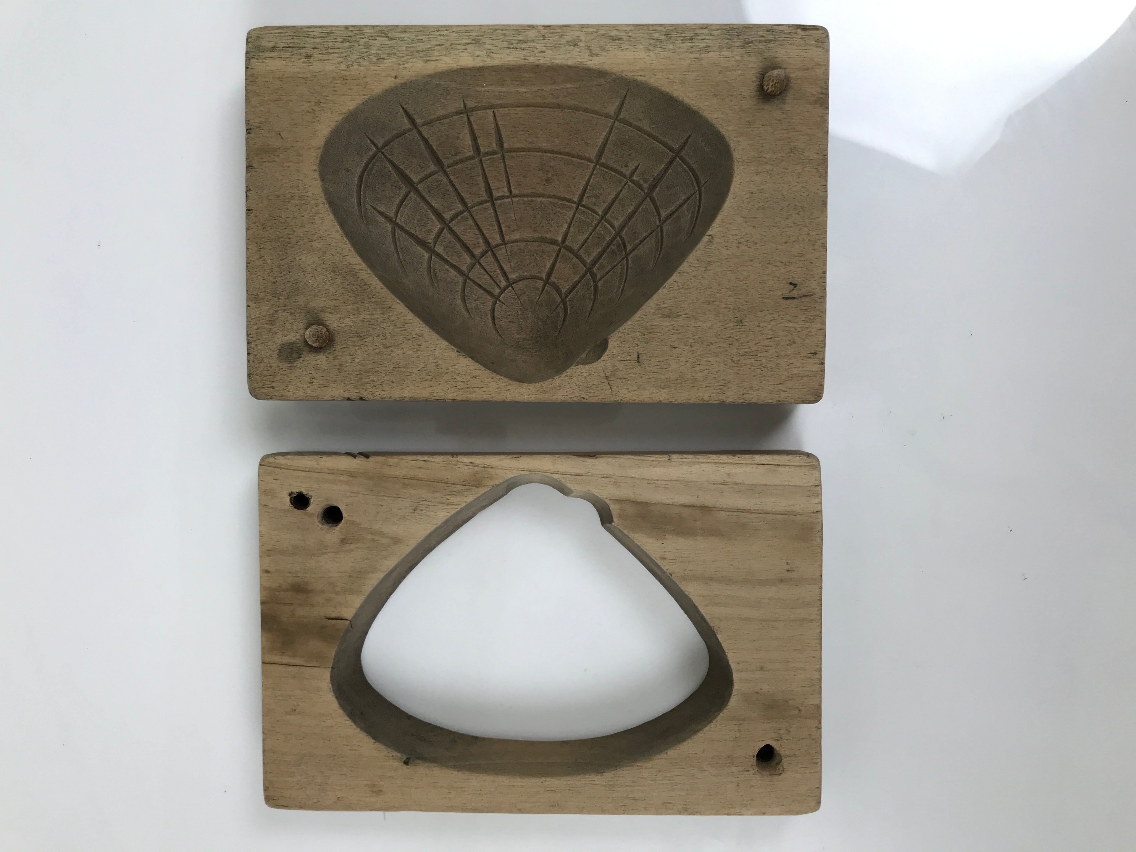 Japanese Wood Carved Kashigata Cake Mold Sweet Wagashi Hamaguri Clam Shell Kg800
