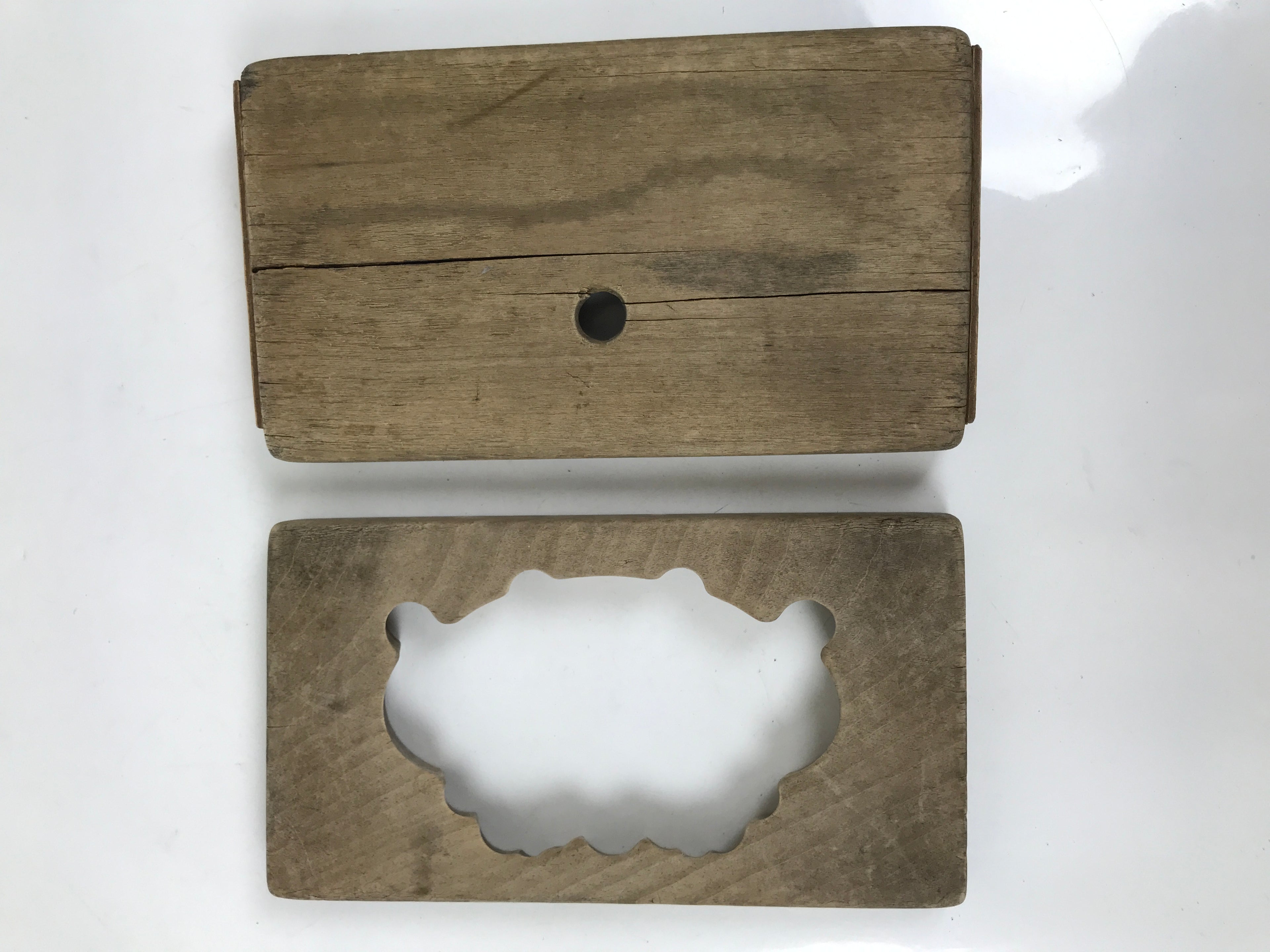 Japanese Wood Carved Kashigata Cake Mold Sweet Wagashi Incense Pot Frame Kg680