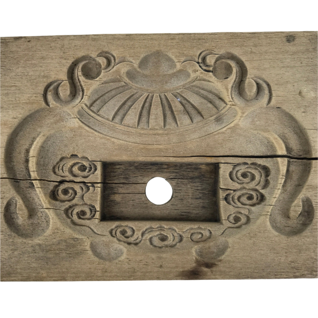 Japanese Wood Carved Kashigata Cake Mold Sweet Wagashi Incense Pot Frame Kg680