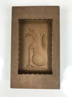 Japanese Wood Carved Kashigata Cake Mold Sweet Wagashi Kitsune Fox Inari Kg632
