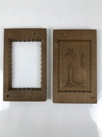 Japanese Wood Carved Kashigata Cake Mold Sweet Wagashi Kitsune Fox Inari Kg632