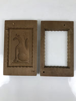 Japanese Wood Carved Kashigata Cake Mold Sweet Wagashi Kitsune Fox Inari Kg632