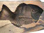Japanese Wood Carved Kashigata Cake Mold Sweet Wagashi Large Madai Fish Kg604