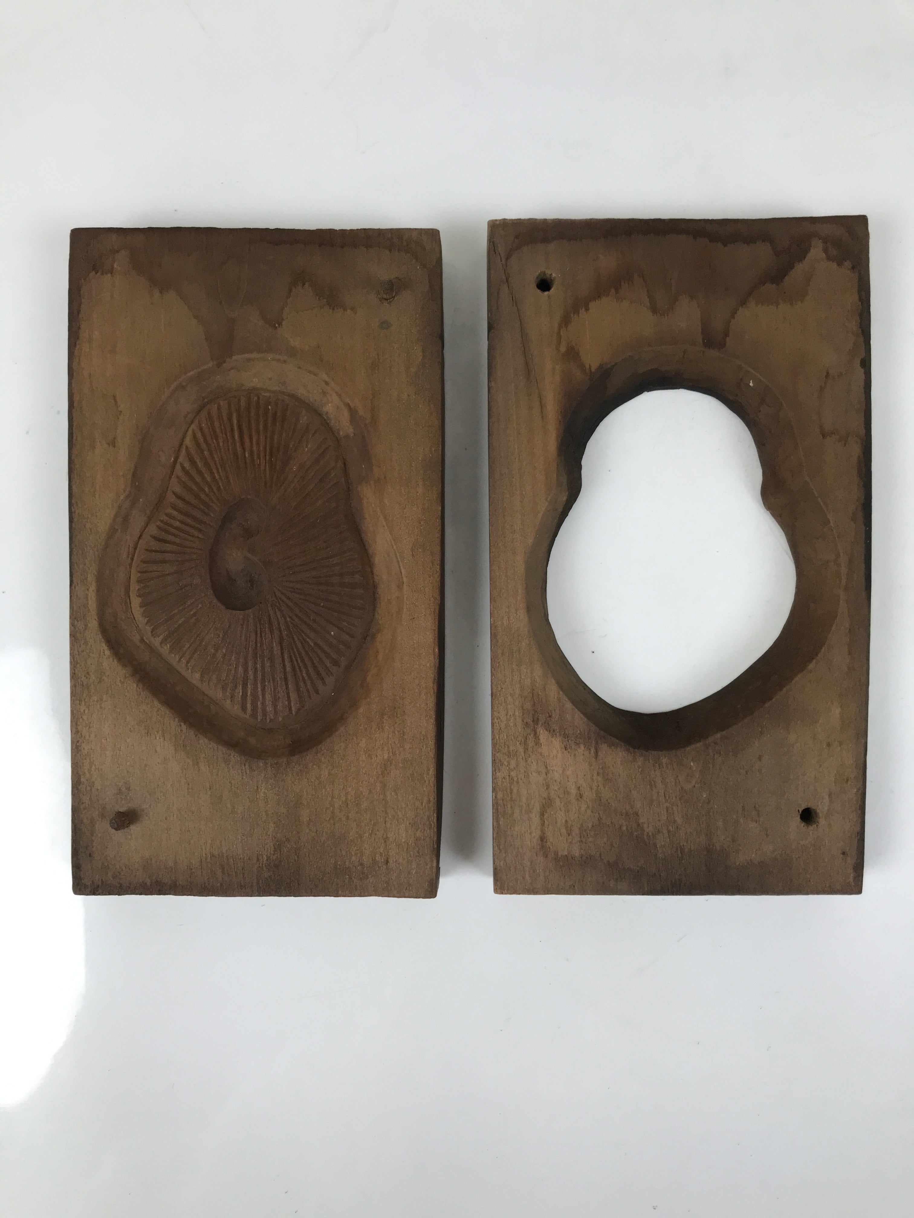 Japanese Wood Carved Kashigata Cake Mold Sweet Wagashi Shiitake Mushroom Kg602