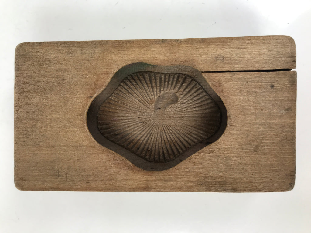 Japanese Wood Carved Kashigata Cake Mold Sweet Wagashi Shiitake Mushroom Kg726
