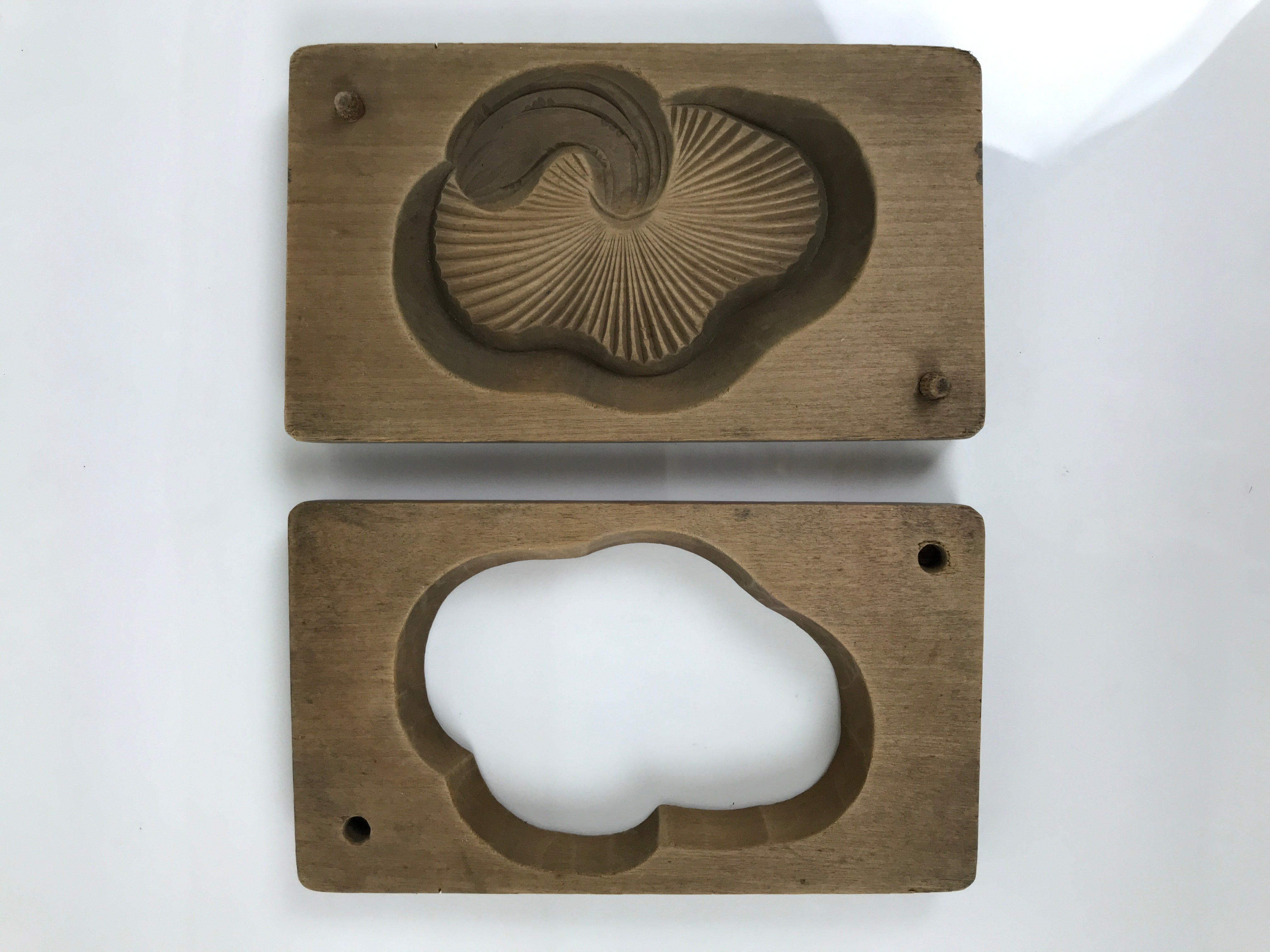 Japanese Wood Carved Kashigata Cake Mold Sweet Wagashi Shiitake Mushroom Kg795