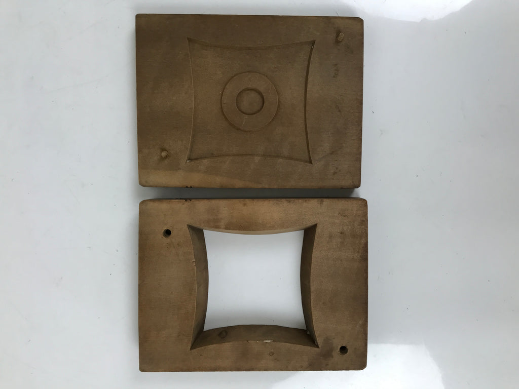 Japanese Wood Carved Kashigata Cake Mold Sweet Wagashi Square Mon Shuriken Kg681