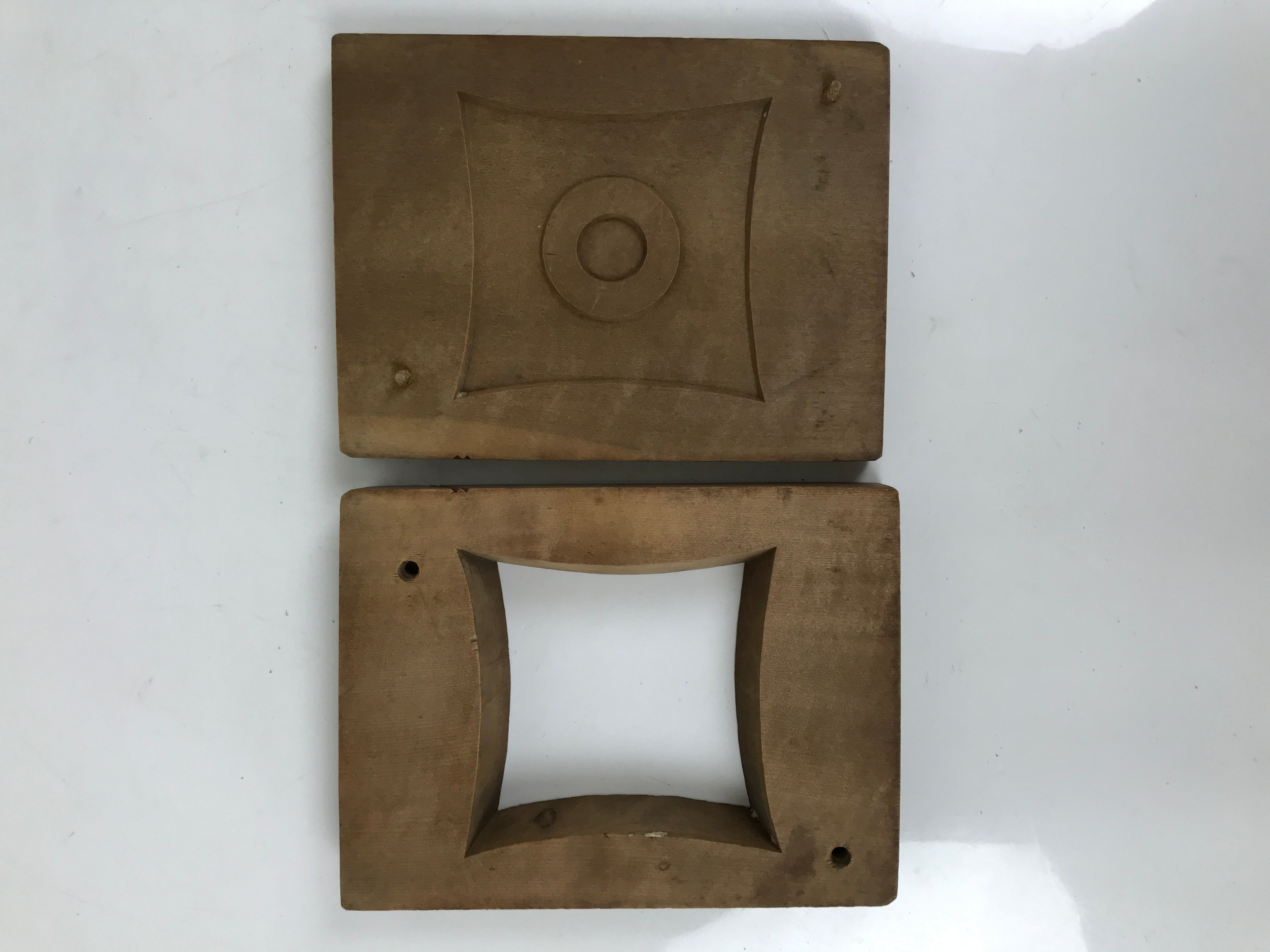 Japanese Wood Carved Kashigata Cake Mold Sweet Wagashi Square Mon Shuriken Kg681