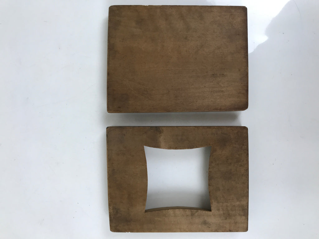 Japanese Wood Carved Kashigata Cake Mold Sweet Wagashi Square Mon Shuriken Kg681