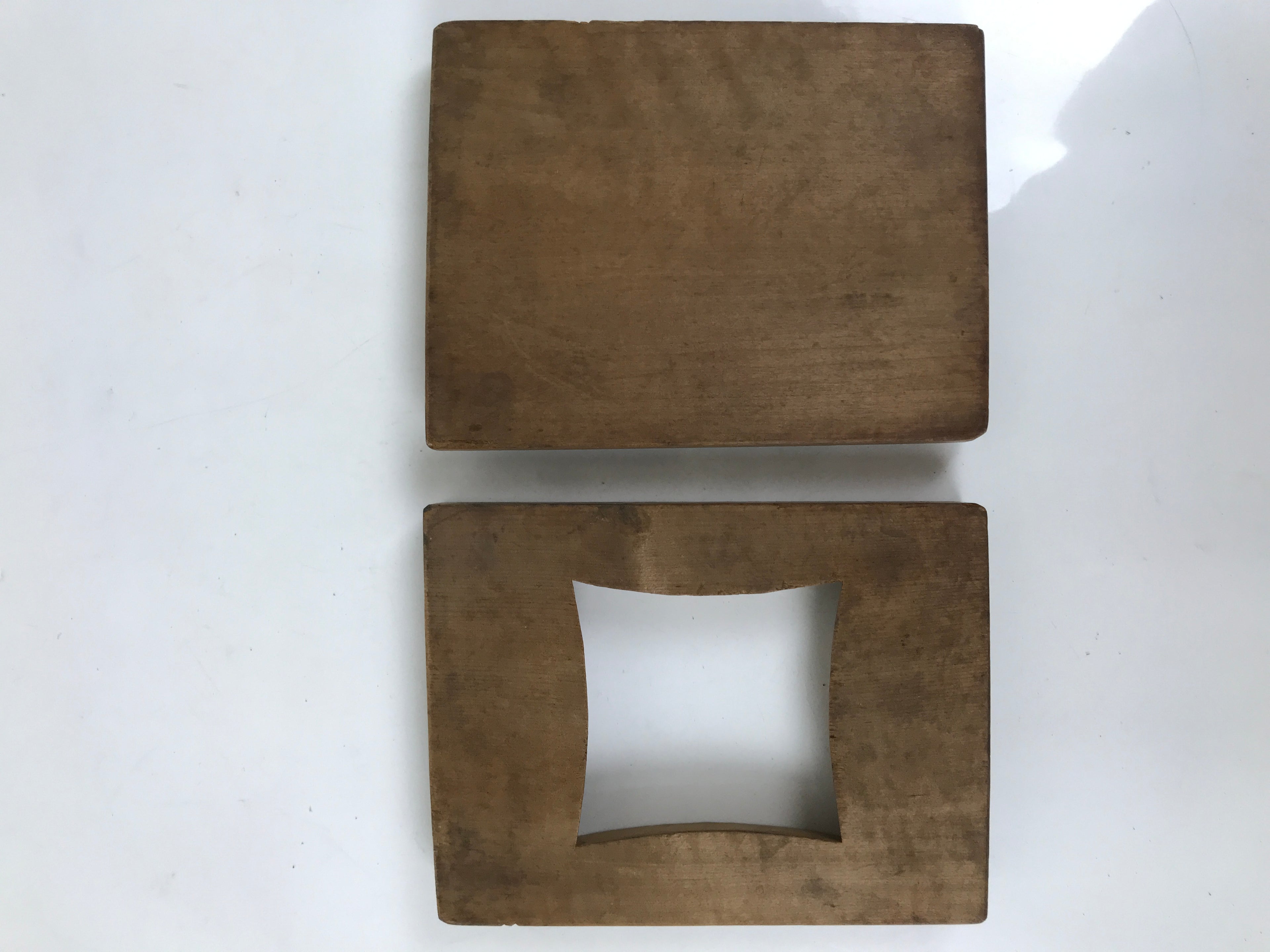 Japanese Wood Carved Kashigata Cake Mold Sweet Wagashi Square Mon Shuriken Kg681