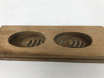 Japanese Wood Carved Kashigata Cake Mold Vtg Sweet Wagashi Bamboo Shoot Kg574