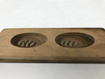 Japanese Wood Carved Kashigata Cake Mold Vtg Sweet Wagashi Bamboo Shoot Kg574