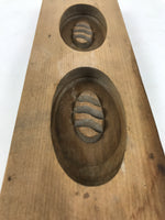 Japanese Wood Carved Kashigata Cake Mold Vtg Sweet Wagashi Bamboo Shoot Kg574